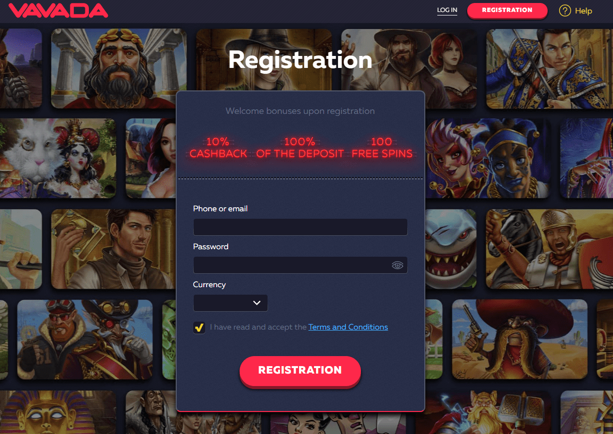 Register at Vavada Casino